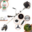 Máquina de Cortar Grama À Gasolina Kawashima KW43LE 43cc 1,7HP Roçadeira Lateral 5 Em 1 Com Carretel de Nylon + Lâmina 2 Pontas + Lâmina 3 Pontas + Lâmina 40 Dentes + Lâmina 80 Dentes + ÓLEO STIHL 2T