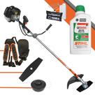 Máquina de Cortar Grama Á Gasolina Terra GRH520 Profissional 52cc 2T 2,5Hp Roçadeira Completa Com Lâmina Facão, Cabeçote de Nylon e Cinto Duplo + ÓLEO STIHL