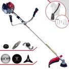 Máquina de Cortar Grama Kawashima BCJ431-L À Gasolina 43cc 1,7HP 10.000rpm Roçadeira Lateral Completa Com Carretel Nylon + Faca 2 Pontas + Faca 3 Pontas + Faca 40 Dentes + Faca 80 Dentes + Trimmer