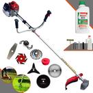 Máquina de Cortar Grama Kawashima BCJ620L 62cc 3HP Ideal Para Todos os Tipos de Trabalhos Com Facas 2 Pontas, 3 Pontas, 6 Pontas, 40 Dentes, 80 Dentes, Trimmer, Escova de Aço e Carretel + ÓLEO STIHL
