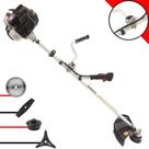Máquina de Cortar Grama Kawashima KW43-LE À Gasolina 43cc 2T 1,7HP de Potência 10.000rpm Roçadeira Lateral Completa Com Carretel Nylon + Lâmina 2 Pontas + Lâmina 3 Pontas + Lâmina Circular Vídea