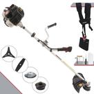 Máquina de Cortar Grama Kawashima KW43LE À Gasolina 43cc 2T 1,7HP 10.000rpm Roçadeira Lateral Completa Com Carretel Nylon + Lâmina 2 Pontas + Lâmina 3 Pontas + Escova Circular De Aço 38 Cerdas
