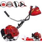 Máquina de Cortar Grama Kawashima KW52-L À Gasolina 52cc 2T 2,5HP de Potência 10.000rpm Roçadeira Lateral Completa Com Carretel Nylon + Lâmina 2 Pontas + Lâmina 3 Pontas + Lâmina Circular Vídea