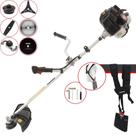 Máquina de Cortar Grama Kawashima KW52-LE À Gasolina 52cc 2,5HP 10.000rpm Roçadeira Lateral Completa Com Carretel Nylon + Faca 2 Pontas + Faca 3 Pontas + Faca 40 Dentes + Faca 80 Dentes + Trimmer