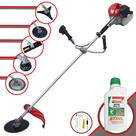 Máquina de Cortar Grama Lateral À Gasolina Anmax CG430P-TB 43cc 2HP 9.000rpm Roçadeira Com 5 Opções de Cortes, Carretel + 4 Lâminas de Cortes, Ideal Para Todos os Tipos de Trabalho + ÖLEO STIHL 2T