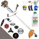 Máquina de Cortar Grama Profissional À Gasolina Tekna RL520P 52cc 2HP 10.000rpm Roçadeira Completa Com 8 Opções de Cortes + EPI + ÓLEO STIHL 2T