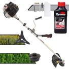 Máquina de Cortar Grama Roçadeira Lateral Kawashima KW52LE À Gasolina 52cc 2,5HP Motor 2T Alta Rotação Profissional Completa Com Lâmina 3 Pontas e Carretel de Nylon + Óleo Toyama 2T