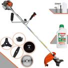 Máquina de Cortar Grama Vulcan VR330P 33cc 1,2HP Roçadeira 5 Em 1 Com Guidão Anti-Vibração Carretel de Nylon + Lâmina 2 Pontas + Lâmina 3 Pontas + Lâmina 40 Dentes + Lâmina 80 Dentes + ÓLEO STIHL 2T