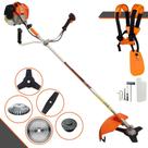 Máquina de Cortar Grama Vulcan VR620H À Gasolina 62cc 3HP 12.500rpm Roçadeira Lateral Completa Com Carretel de Nylon + Lâmina 2 Pontas + Lâmina 3 Pontas + Lâmina 40 Dentes + Escova de Aço Circular