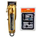 Máquina de Corte Profissional Sem Fio Wahl Magic Clip Cordless Gold com 8 pentes Bivolt + Brinde Mini Estojo Manicure Marco Boni