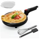 Máquina de crepe elétrica Nutrichef 20cm antiaderente com acessórios Máquina de crepe elétrica Nutrichef 20cm antiaderente com acessórios