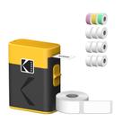 Máquina de etiquetas KODAK Label ERA M50 amarela com 1 adesivo e 12 rolos