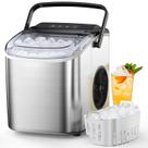 Máquina de Gelo Elétrica de Bancada em Aço Inoxidável - 12kg/Dia