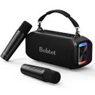 Máquina de karaokê Bobtot Small Portable com 2 microfones sem fio de 40W