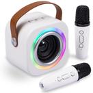 Máquina de karaokê eGivwcvic Mini para crianças e adultos com 2 microfones