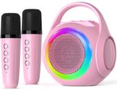 Máquina de karaokê Hockvill Mini para crianças com 2 microfones Bluetooth