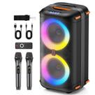 Máquina de karaokê Jokmic com 2 microfones sem fio Bluetooth