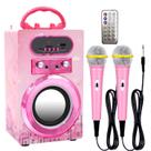 Máquina de karaokê Kidsonor Kids Bluetooth com 2 microfones rosa