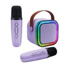 Máquina de Karaokê Mini Haomuren K12 com 2 Microfones Sem Fio