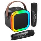 Máquina de Karaokê Portátil Bluetooth Peski com 2 Microfones - Preta Máquina de Karaokê Portátil Bluetooth Peski com 2 Microfones - Preta