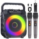 Máquina de Karaokê VERKB com 2 Microfones Sem Fio Bluetooth
