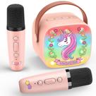Máquina de karaokê Webspidee Unicorn Mini Bluetooth LED 3-12+