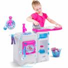 Maquina De Lavar Infantil Com Tábua De Passar Lava E Passa Com Acessórios Saí Água - Magic Toys