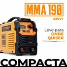 Máquina de Solda Inversora MMA 190A 220V Portátil MMA e TIG Lift Pró Euro