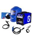 Máquina de solda sem gás Mig 0 BV com máscara de soldagem Blue Boxer portátil eficiente segura prática resistente Máquina de solda sem gás Mig 0 BV com máscara de soldagem Blue Boxer portátil eficiente segura prática resistente
