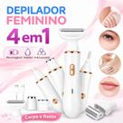 Máquina Depiladora Feminina Portátil 4 em 1 Sem Dor Recarregável USB