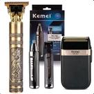 Máquina Kemei com Barbeador e Aparador de Pelo Compacto Original