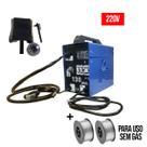 Maquina mig 130a uso sem gas 220v + 2 arame 0.8mm de 1 kg uso sem gas