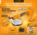 Maquina para assentar piso ingco a bateria 20v linha p20s com uma bateria 2.0ah