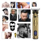 Maquina Perfect Barber Cortar Cabelo Barbear Aparador Eletrico Kemei Dourada KM 700 LCD