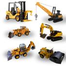 Máquinas Construção Kit Com 6 Miniaturas Articulados