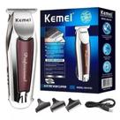 Maquininha Acabamento Detalhes Cabelo Barba Kemei 9163 Cor Prateado 110v/220v