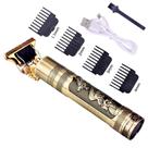 Maquininha Dourada Dragão USB Cortar Cabelo Pelos Barba Bigode Aparar Depilar 5V Com Conjunto Pentes Maquininha Dourada Dragão USB Cortar Cabelo Pelos Barba Bigode Aparar Depilar 5V Com Conjunto Pentes