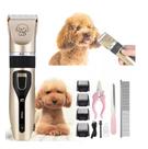 Maquininha Tosa Kit Pet Silenciosa Aparador Recarregável Cachorro Gato