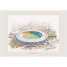 Maracanã - Rio de Janeiro Arte Aquarela para Quadro Decorativo Decoração Elegante Futebol A4