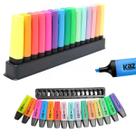 Marca Texto 15 Cores Chanfrado Com Suporte Kaz Kz6018 Marca Texto 15 Cores Chanfrado Com Suporte Kaz Kz6018