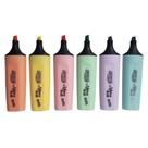 Marca Texto 6 Cores Pastel - BRW - Kit com 6 Unidades