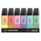 Marca Texto 6 cores pastel Ponta chanfrada 2.0mm e 5.0mm Oval
