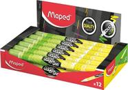 Marca texto fluo duo formato caneta 2 cores verde e amarelo