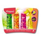 Marca texto maped - coleção fluo peps mini friends- 4 cores