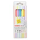 Marca Texto Mildliner Ponta Dupla Zebra com 5 Cores Pastel