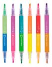Marca Texto Ponta Dupla 2 Em 1 Neon E Pastel 12 Cores