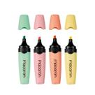 Marca texto tons pasteis ponta chanfrada kit 4 cores Macaron Deli