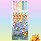 Marca Texto Ursinho Pooh Duas Pontas 5 Cores Tons Pastel - Leo&Leo