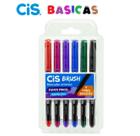 Marcador Aquarelavel Cis Brush c/ 6 Cores Básicas