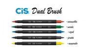 Marcador Artístico Aquarelável Dual Brush Cis 5 Cores!